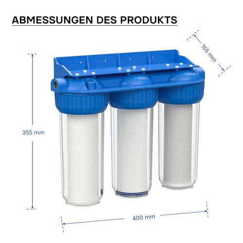 Naturewater NW-BR10B4 3Stufenfilter 26.16 mm (3/4″) Sedimentfilter Aktivkohleblock Aktivkohlegranula - 4