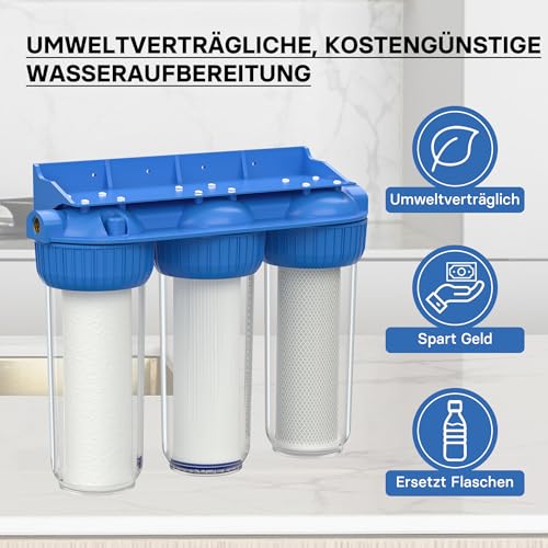 Naturewater NW-BR10B4 3Stufenfilter 26.16 mm (3/4″) Sedimentfilter Aktivkohleblock Aktivkohlegranula - 6