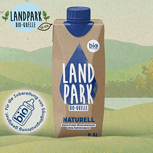 Doppelpack Landpark Bio-Mineralwasser Naturell, 24×0,5L Tetra Pak | natürliches Mineralwasser aus der Bio-Quelle | natriumarm & ohne Kohlensäure | praktisch für unterwegs | stilles Wasser | pfandfrei - 2