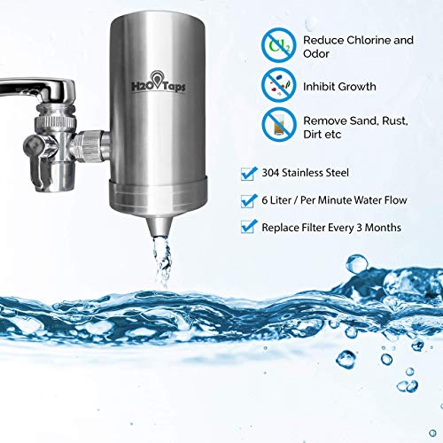 H2O Taps – Wasserfilter für den Wasserhahn – Wasserhahn – Edelstahl 304 Trinkwasserfilter – Wasserfilter Wasserhahn Elegantes Design – Hohe Qualität – Wasserhahnfilter für Trinkwasser - 5