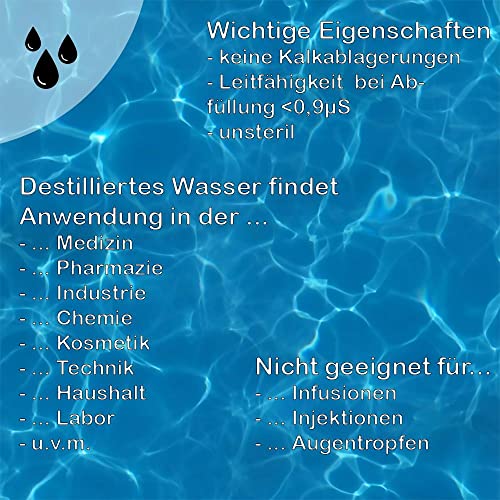 Aqua Dest Destilliertes Wasser – 2x 10 Liter Kanister, 20 Liter mikrofiltrietes Wasser - 5