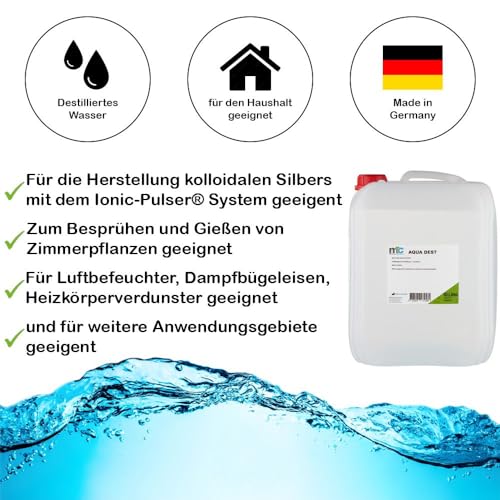 Aqua Dest Destilliertes Wasser – 2x 10 Liter Kanister, 20 Liter mikrofiltrietes Wasser - 6