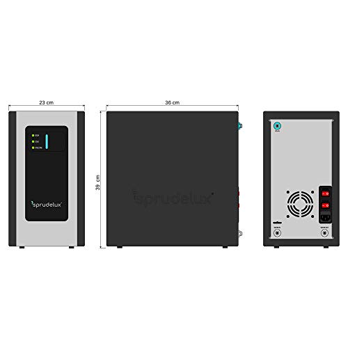 Untertisch-Trinkwassersystem SPRUDELUX BLUE DIAMOND inklusive 3-Wege-Zusatzarmatur C-Auslauf Inkl Filtereinheit Profi-Wassersprudler für Privathaushalt. Mineralwasser (Ohne Filter - Mit 425g Zylinder) - 3