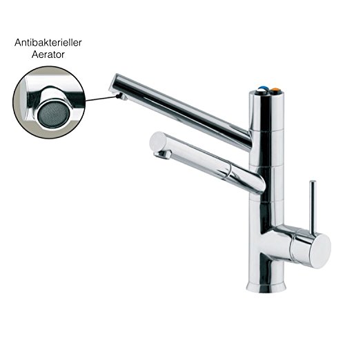 5-Wege-Armatur CUCINA IDEALE mit ausziehbarer Brause Chrom für kaltes, heißes unbehandeltes Leitungswasser und 3 zusätzliche Wassersorten z.B. still, gekühlt und mit Kohlensäure. Wasserhahn - 2