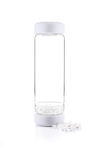 inu! CRYSTAL by VitaJuwel - Die Wasserflasche mit Edelsteinen für Individualisten | naturweiss