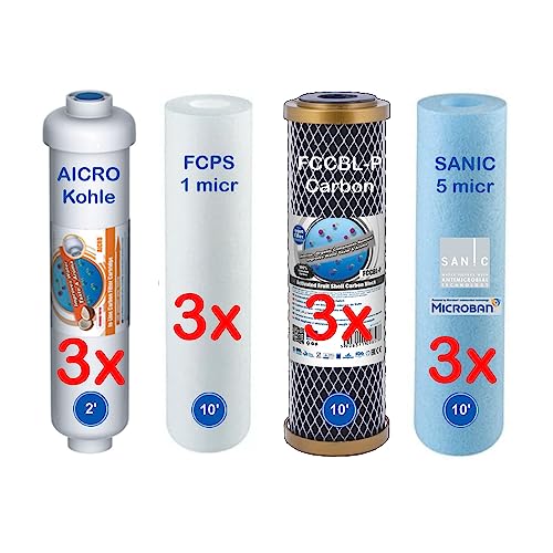 Retec Filterset 1,5 Jahre Ersatzfilter 10' Ultimate Plus PRO Perfect Water No. 1 passend für alle 5 Stufen 10" Osmoseanlagen
