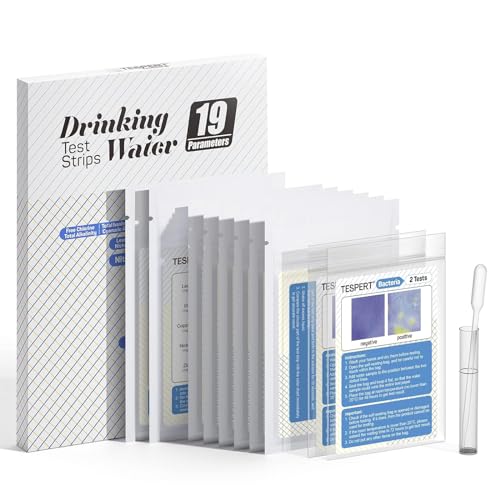 Wassertester Trinkwasser - 102x 19 Indikatoren Wasserteststreifen für Trinkwasser Schnelltest - Einfache Überprüfung der Wasserqualität - Wasserteststreifen mit Härte, Blei, Eisen, Kupfer