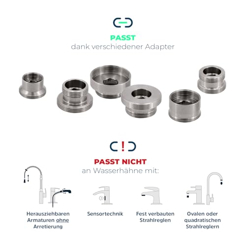 Alb Filter® Duo Active Trinkwasserfilter | Armatur Anschluss | Filtert Schadstoffe, Chlor, Blei, Pestizide, Mikroplastik | Set mit Gehäuse und Kartusche | Made in Germany Edelstahl Natur - 8