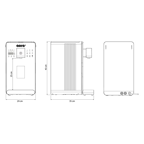 AORA | Auftisch-Umkehrosmoseanlage mit Wasserstoff-Ionisator und Heißwasserfunktion | Quick Change - Wasserfilter | Hydrogenwasser, und Heißwasser | 6 Temperaturstuffen mit Festwasseranschluss - 2