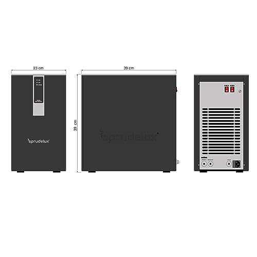 SPRUDELUX® Untertisch-Tafelwasseranlage Black & White Diamond Edition + 3 Wege Wasserhahn | Profi-Wassersprudler | Spritziges Mineralwasser | (3-Wege-Touch C-Auslauf Space Grey, Mit 6 Kg CO2 Flasche) - 4
