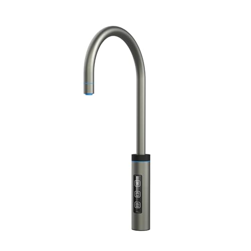 SPRUDELUX® Untertisch-Tafelwasseranlage Black & White Diamond Edition + 3 Wege Wasserhahn | Profi-Wassersprudler | Spritziges Mineralwasser | (3-Wege-Touch C-Auslauf Space Grey, Mit 6 Kg CO2 Flasche) - 5