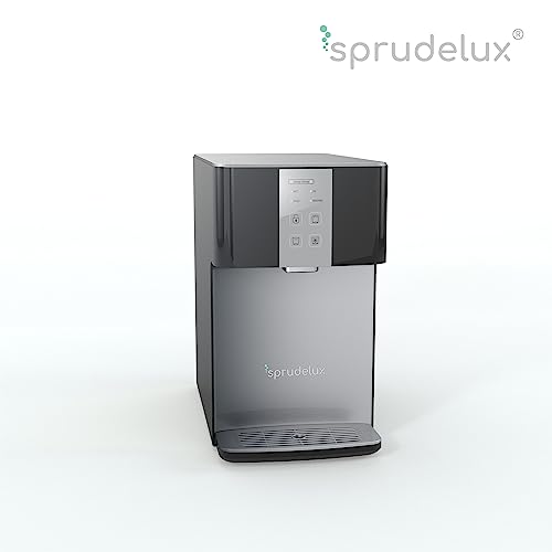 SPRUDELUX® | Auftisch-Tafelwasseranlage RED Diamond 3.0 UV inklusive Filtereinheit | Profi-Wassersprudler für den Privathaushalt. Mineralwasser (Ohne CO2 Flasche (Druckminderer inkl.), Schwarz) - 3