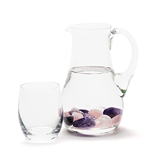 getrommelte Edelsteine - Premium Edelsteinwasser Basis-Mischung | Edelstein Grundmischung: Rosenquarz, Amethyst, Bergkristall | Wassersteine / Heilsteine getrommelt - 2